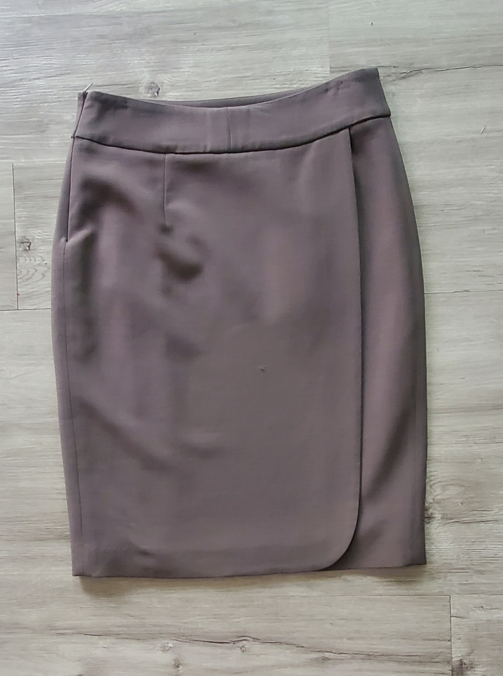 FENDI Silk Sheath Column Pipe Pencil Skirt in Gray Taupe Faux Wrap Made In Italy